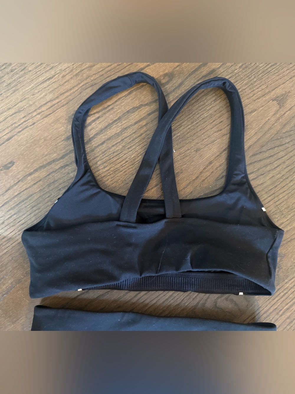 Vuori Sz S Black Everyday Daily Track Leggings and Sports Bra w/ white Piping - Picture 5 of 6